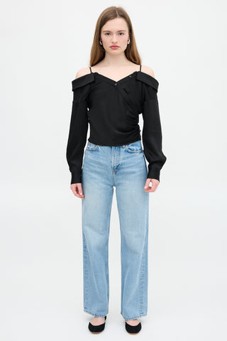 Simkhai Satin Off Shoulder Top