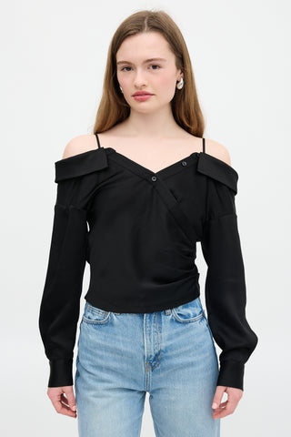 Simkhai Satin Off Shoulder Top