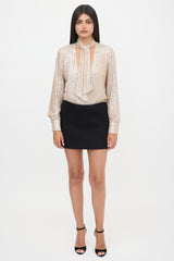 Simkhai Sequin Tie Collar Bodysuit
