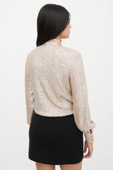Simkhai Sequin Tie Collar Bodysuit