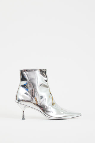 Simkhai Silver Metallic Leather Saanvi Ankle Boot