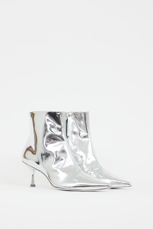 Simkhai Silver Metallic Leather Saanvi Ankle Boot