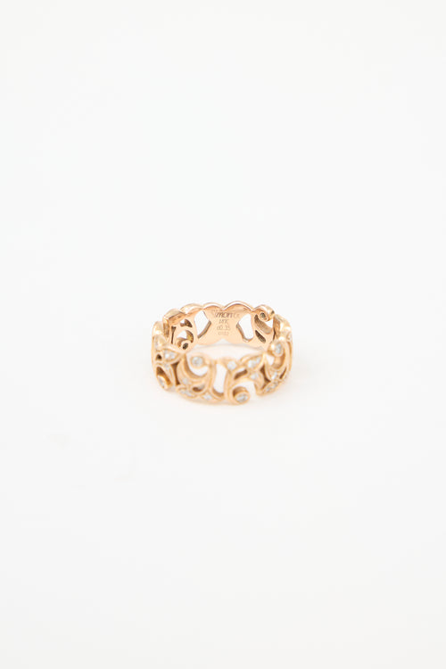 Fine Jewelry 18K Rose Gold & Diamond Leaf Ring