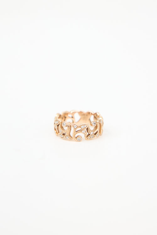 Fine Jewelry 18K Rose Gold & Diamond Leaf Ring