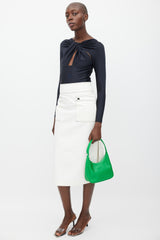 Simon Miller Green & Silver Leather Snap Bag