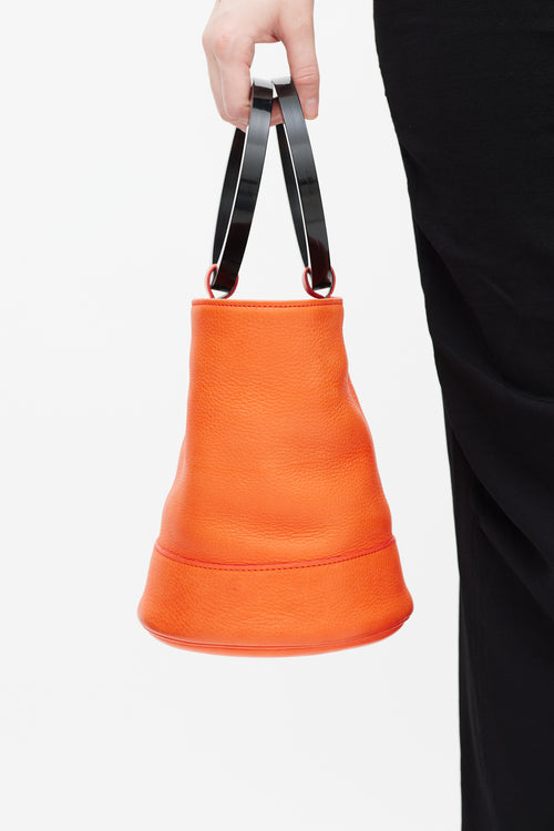 Simon Miller Orange & Black Leather Bonsai Bucket Bag