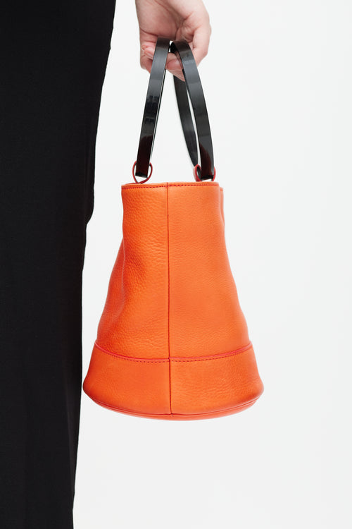 Simon Miller Orange & Black Leather Bonsai Bucket Bag