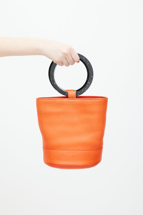 Simon Miller Orange & Black Leather Bonsai Bucket Bag