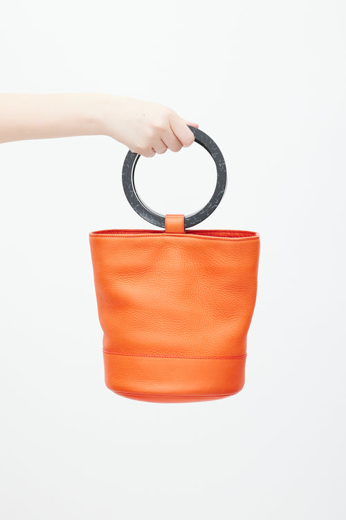 Simon Miller Orange & Black Leather Bonsai Bucket Bag