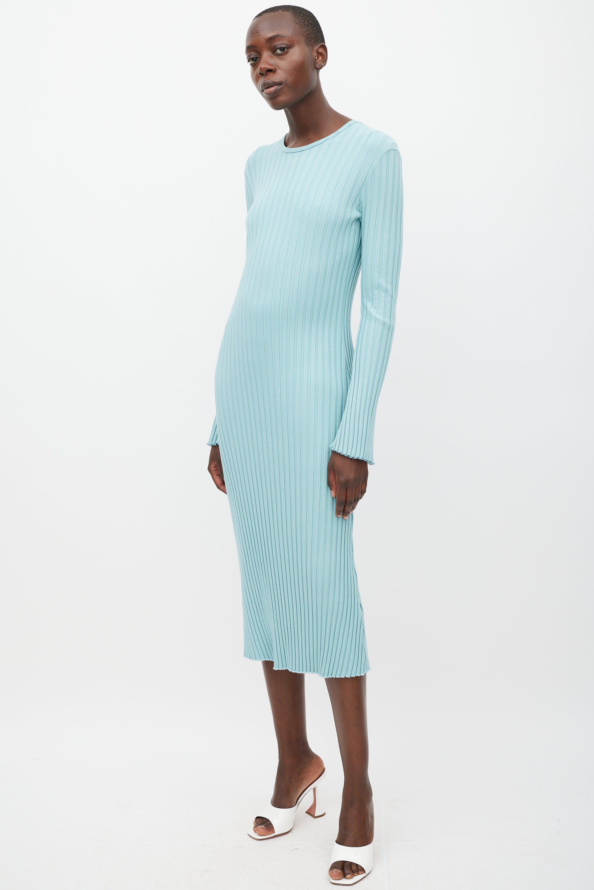 Simon Miller // Teal Ribbed Maxi Dress VSP Consignment Simon Miller // Teal Ribbed Maxi Dress VSP Consignment
