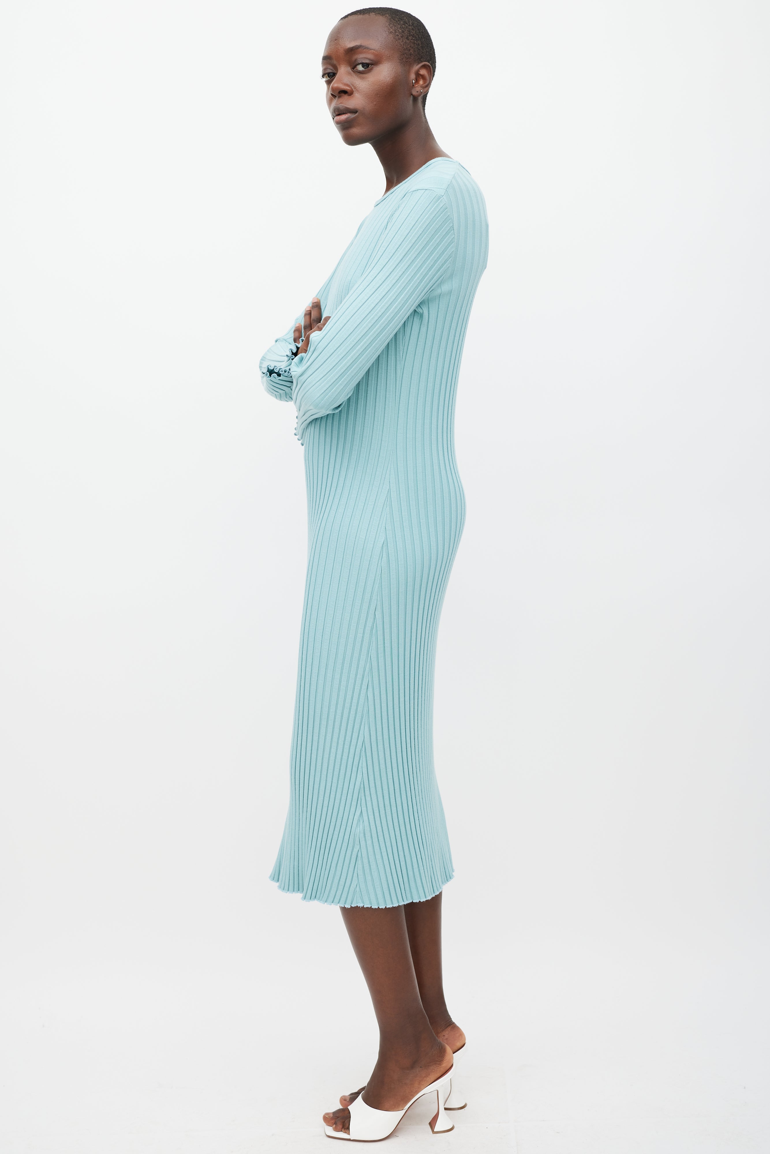 Simon Miller // Teal Ribbed Maxi Dress VSP Consignment Simon Miller // Teal Ribbed Maxi Dress VSP Consignment