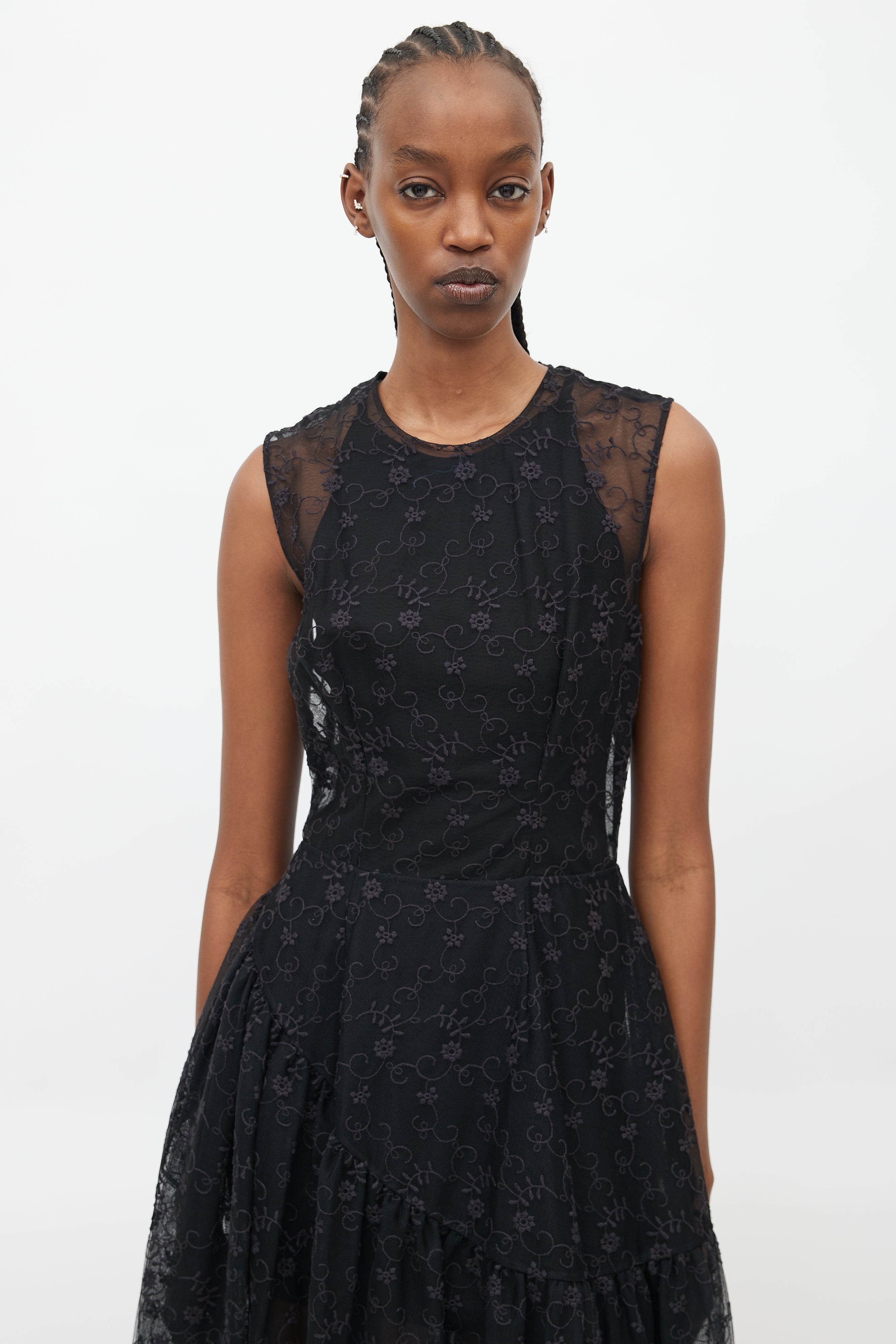 Simone Rocha // Black Floral Lace Sheer Dress – VSP Consignment