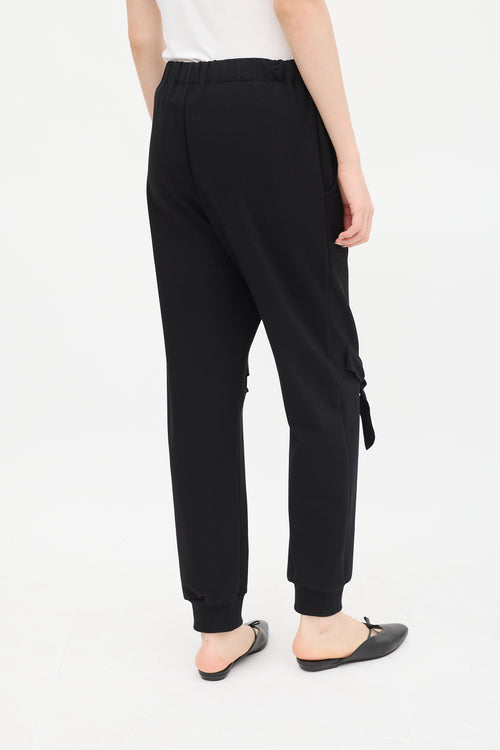 Simone Rocha Black Slim Bow Trouser