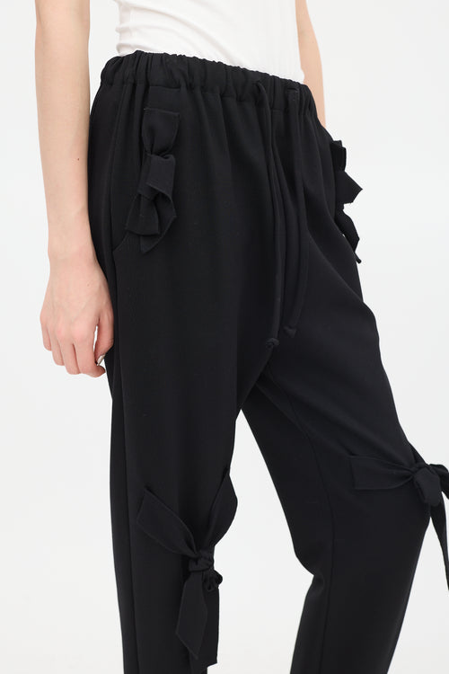 Simone Rocha Black Slim Bow Trouser