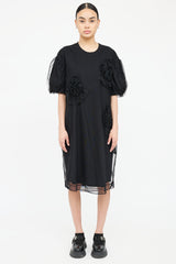 Simone Rocha Mesh Overlay Short Sleeve Dress