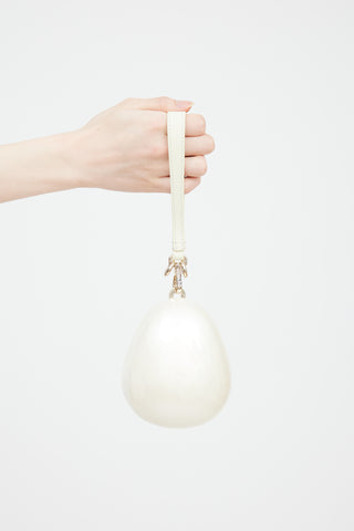 Simone Rocha Cream Micro Pearl Egg Bag