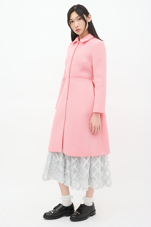 Simone Rocha FW 2013 Pink Neoprene Mid Length Coat