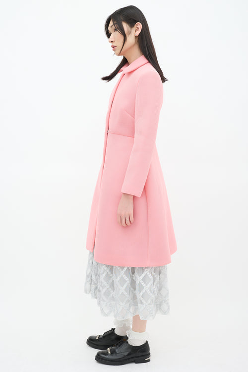 Simone Rocha FW 2013 Pink Neoprene Mid Length Coat