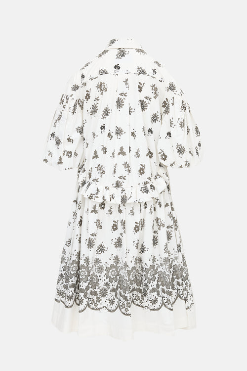 Simone Rocha Floral Shirt Dress