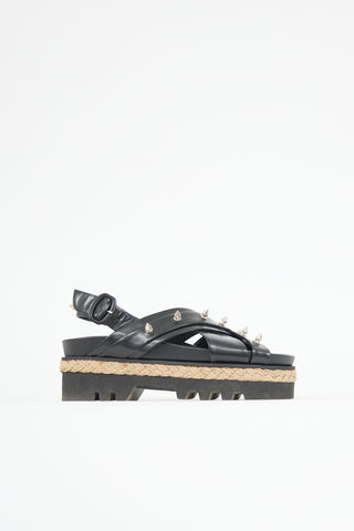 Simone Rocha Leather Stud Embellished Platform Sandal