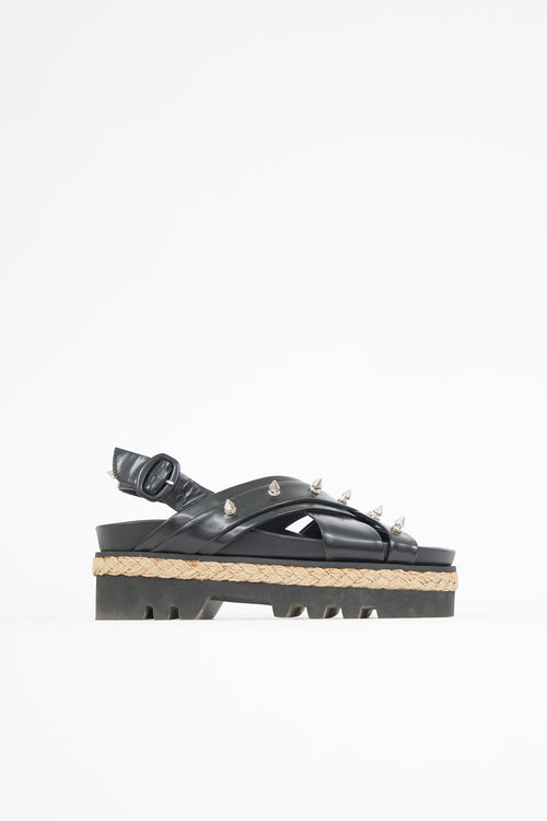 Simone Rocha Leather Stud Embellished Platform Sandal