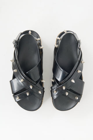 Simone Rocha Leather Stud Embellished Platform Sandal