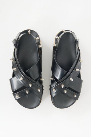 Simone Rocha Leather Stud Embellished Platform Sandal
