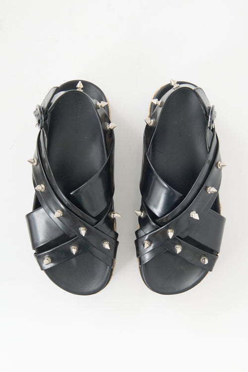 Simone Rocha Leather Stud Embellished Platform Sandal