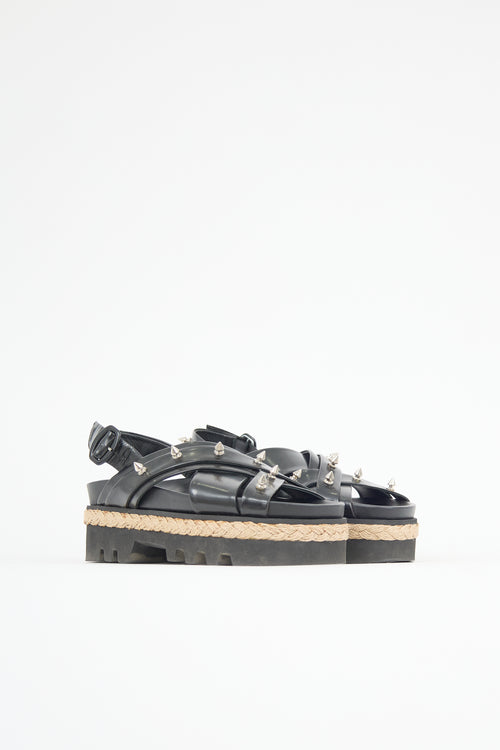 Simone Rocha Leather Stud Embellished Platform Sandal
