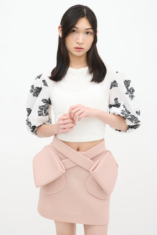 Simone Rocha Pink Neoprene Bow Mini Skirt