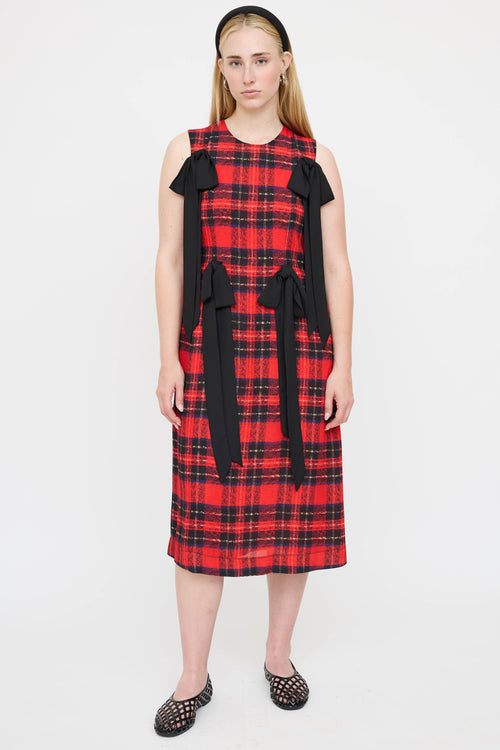 Simone Rocha Plaid Bow Dress