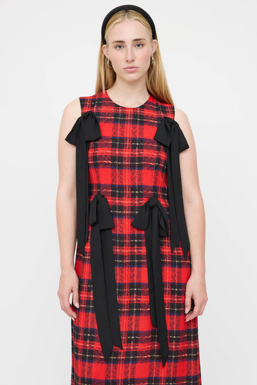 Simone Rocha Plaid Bow Dress