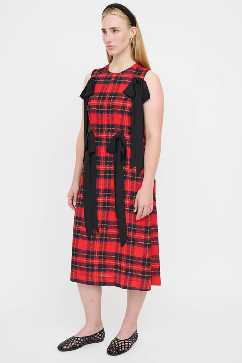 Simone Rocha Plaid Bow Dress