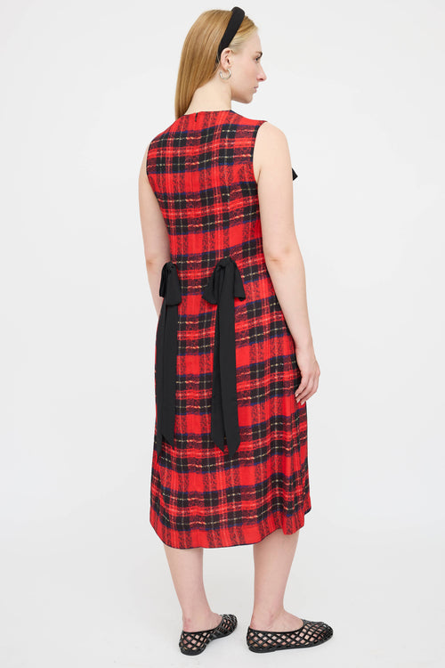 Simone Rocha Plaid Bow Dress