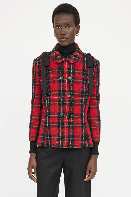 Simone Rocha Plaid Bow Jacket