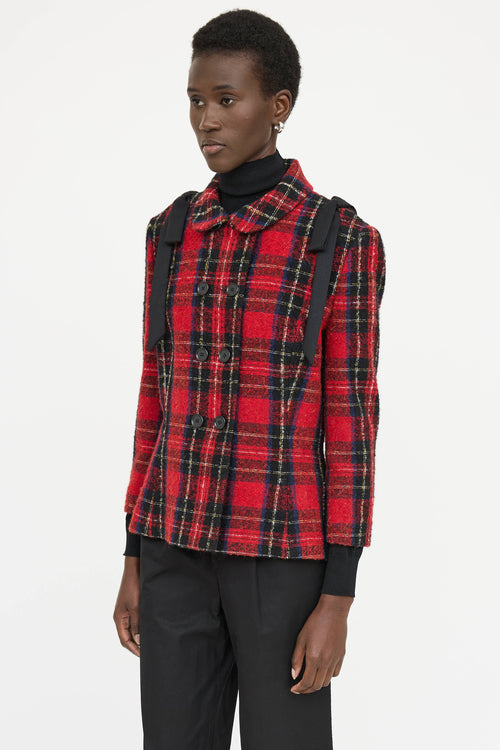 Simone Rocha Plaid Bow Jacket