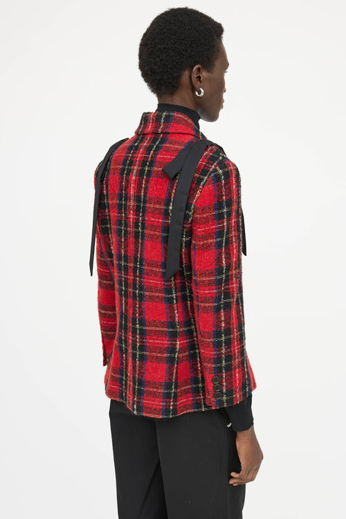 Simone Rocha Plaid Bow Jacket
