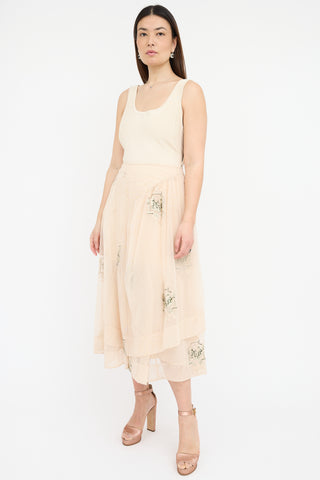 Simone Rocha Tulle Castle Embroidered Skirt