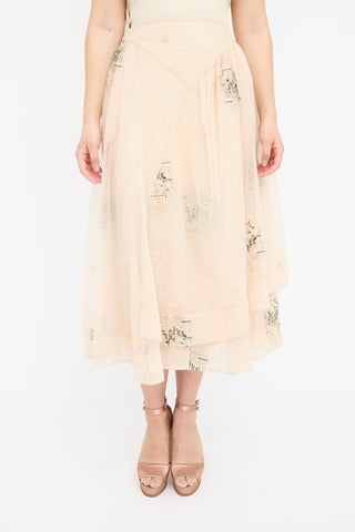 Simone Rocha Tulle Castle Embroidered Skirt