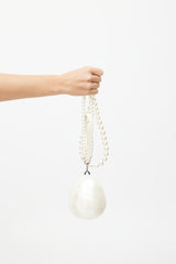 Simone Rocha White Micro Pearl Egg Bag