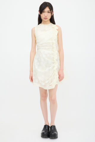 Simone Rocha White Nylon Floral Dress
