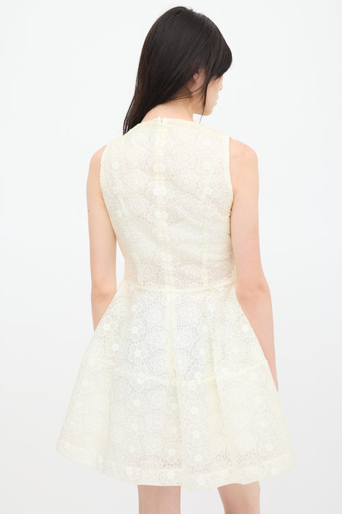 Simone Rocha White Nylon Floral Dress