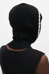 Simone Rocha X Moncler Black & Silver Wool Jewel Balaclava