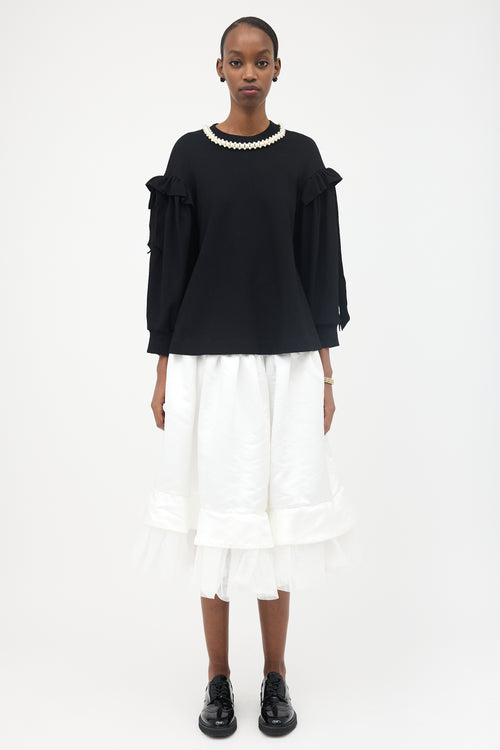 Simone Rocha Embellished Puff Sleeve Top