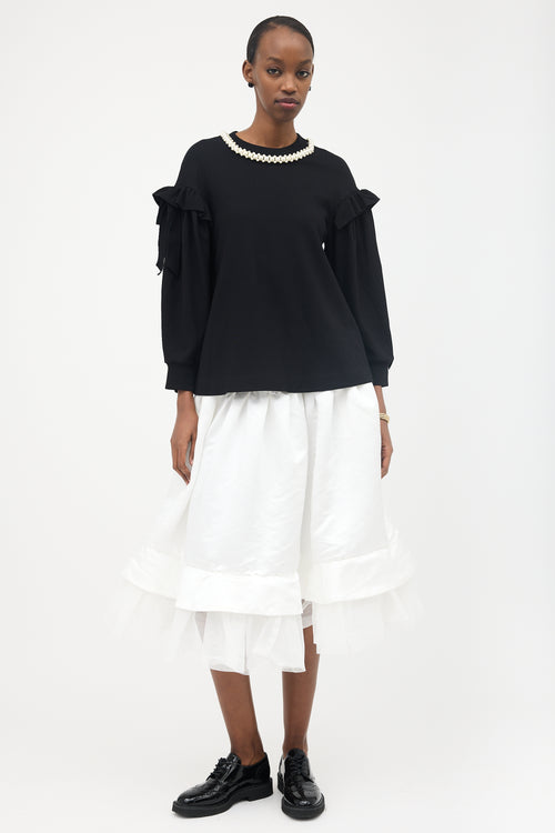 Simone Rocha Embellished Puff Sleeve Top