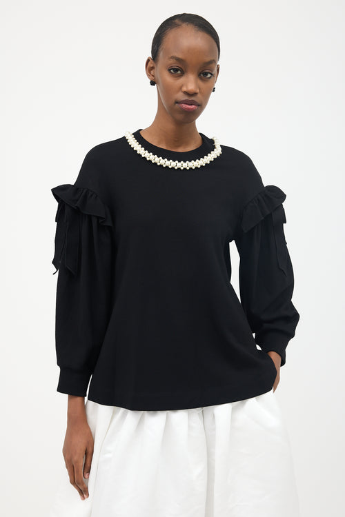 Simone Rocha Embellished Puff Sleeve Top