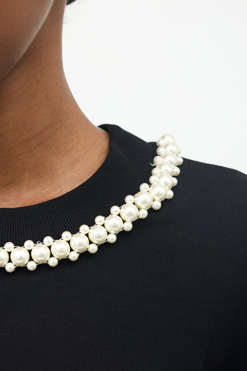 Simone Rocha Embellished Puff Sleeve Top