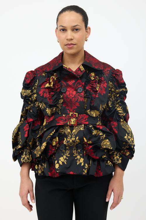 Simone Rocha FW 2019 Ruched Jacquard Jacket