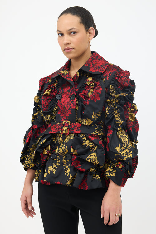 Simone Rocha FW 2019 Ruched Jacquard Jacket