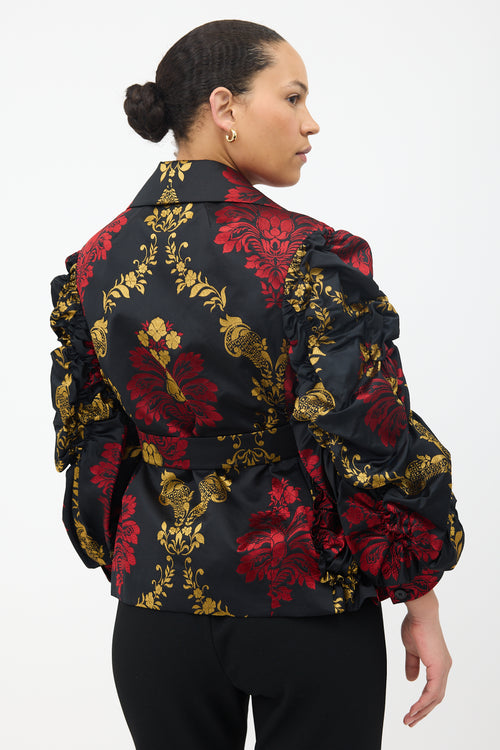 Simone Rocha FW 2019 Ruched Jacquard Jacket